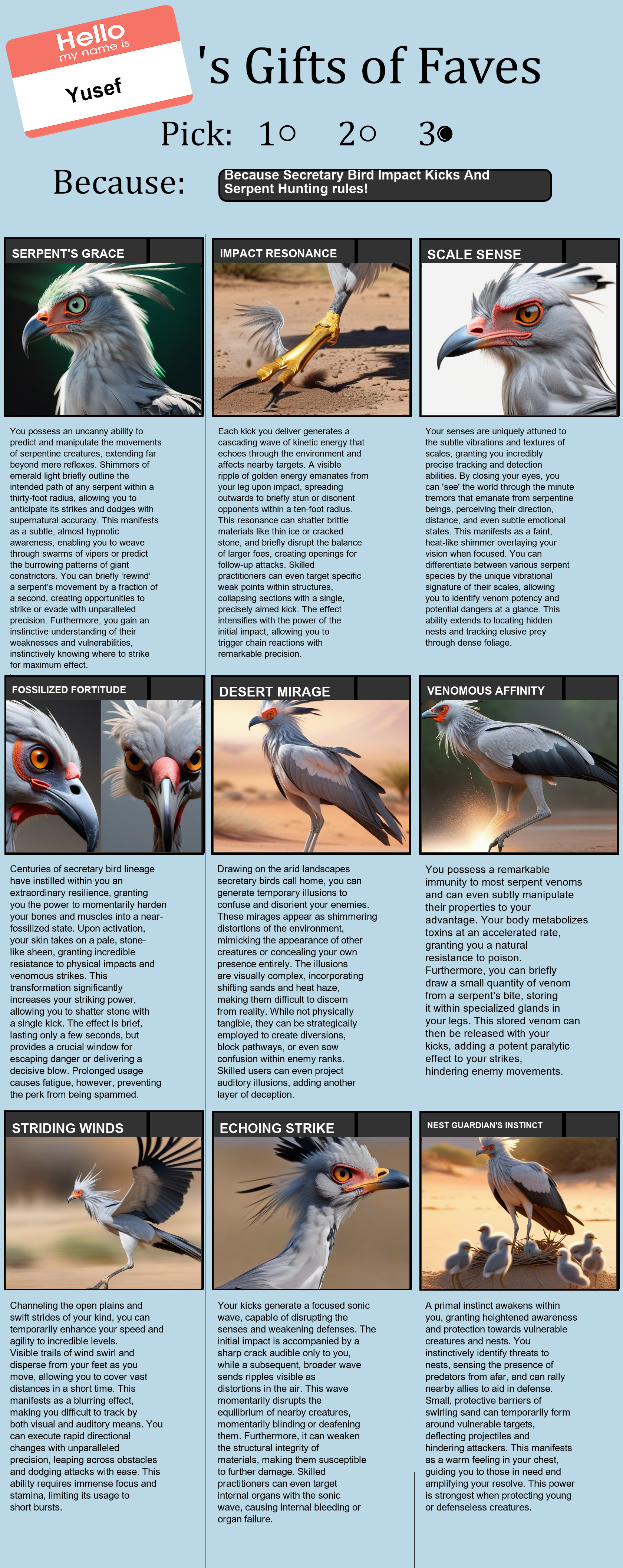 Secretary Bird Impact Kicks And Serpent Hunting