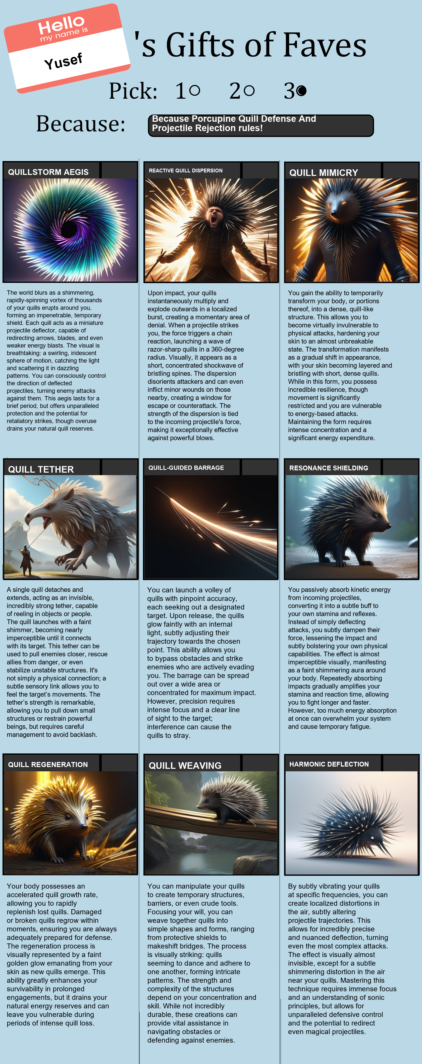 Porcupine Quill Defense And Projectile Rejection