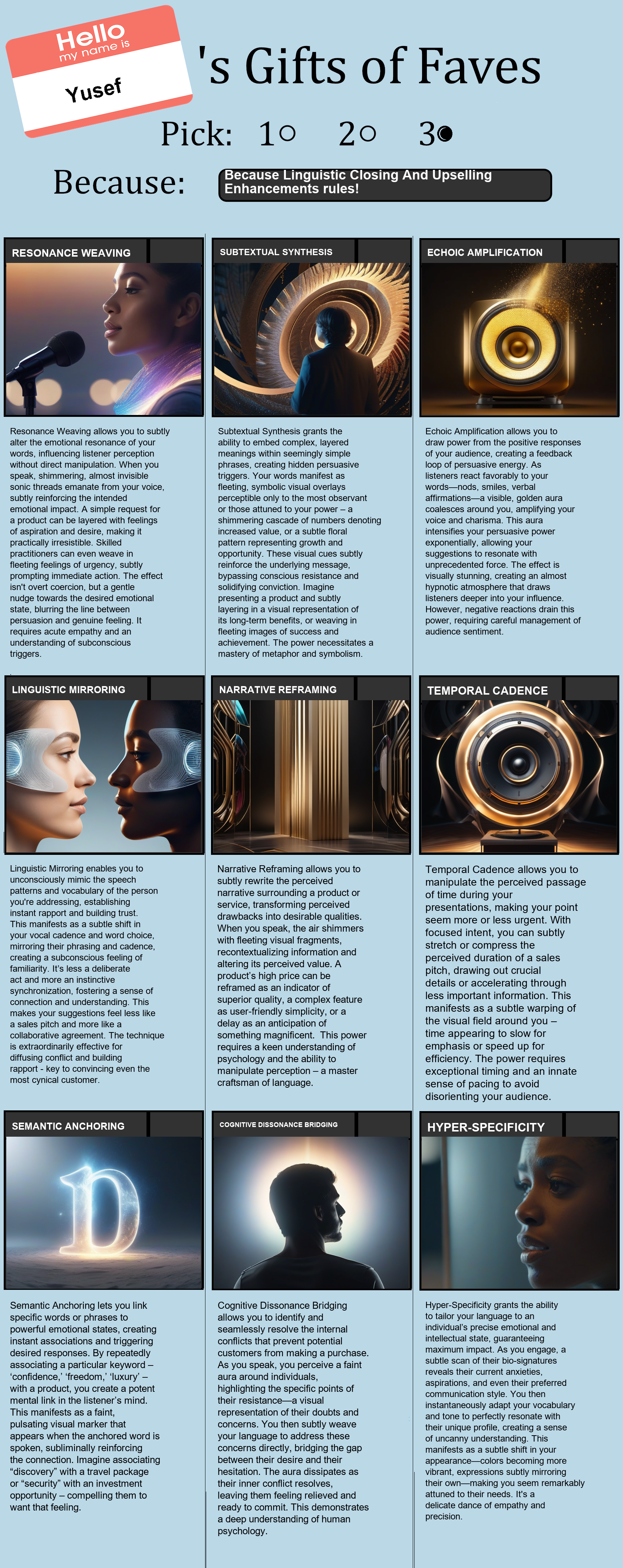 Linguistic Closing And Upselling Enhancements