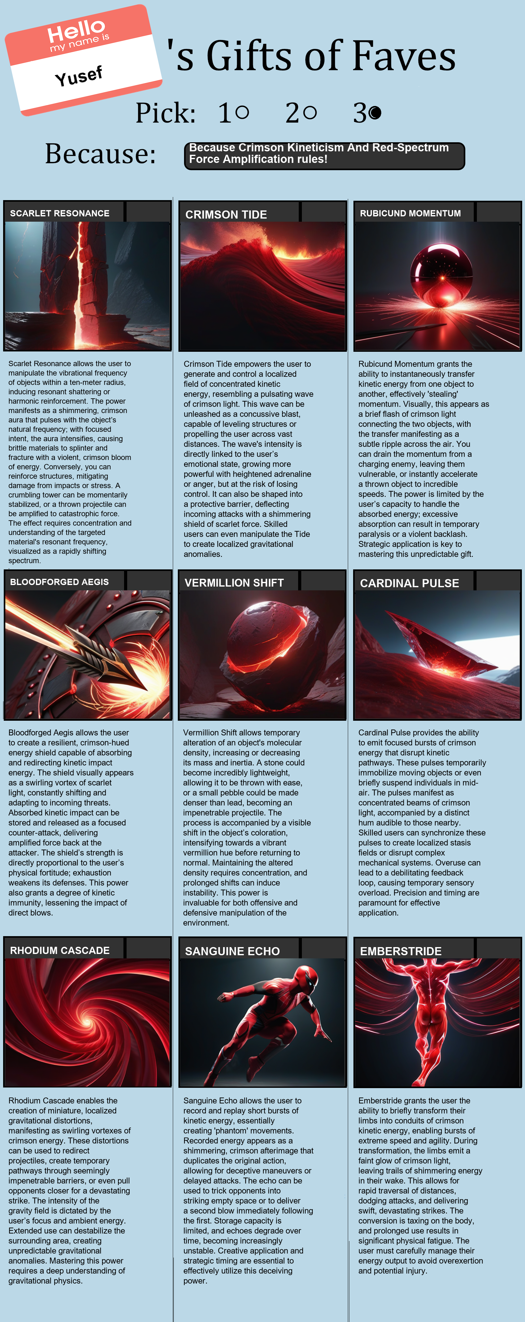 Crimson Kineticism And Red-Spectrum Force Amplification