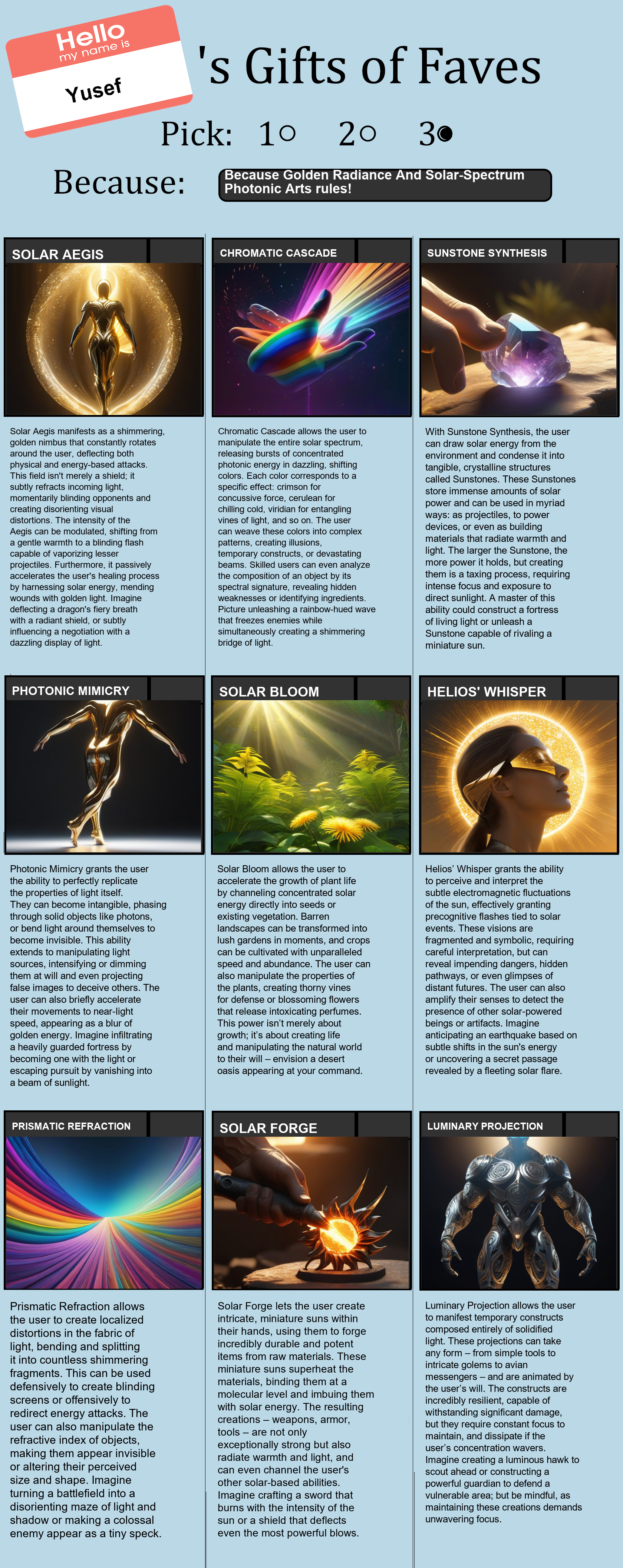 Golden Radiance And Solar-Spectrum Photonic Arts