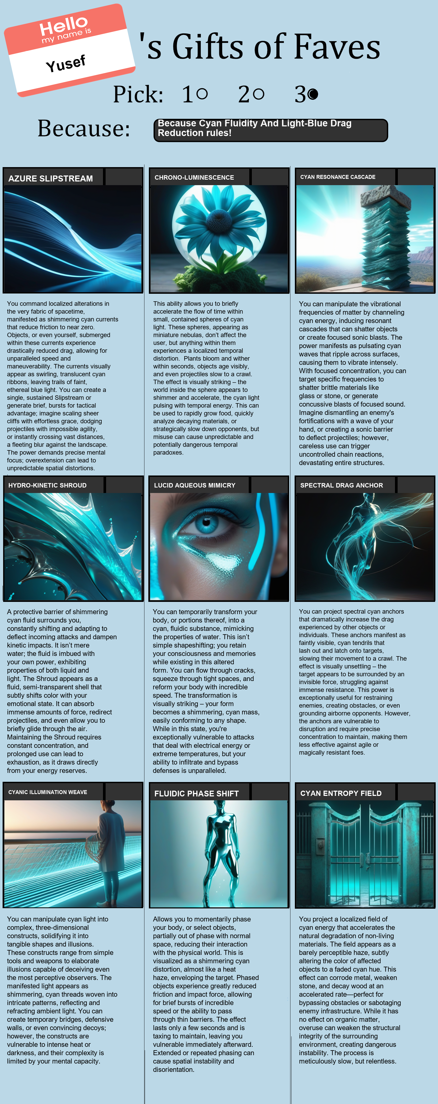 Cyan Fluidity And Light-Blue Drag Reduction