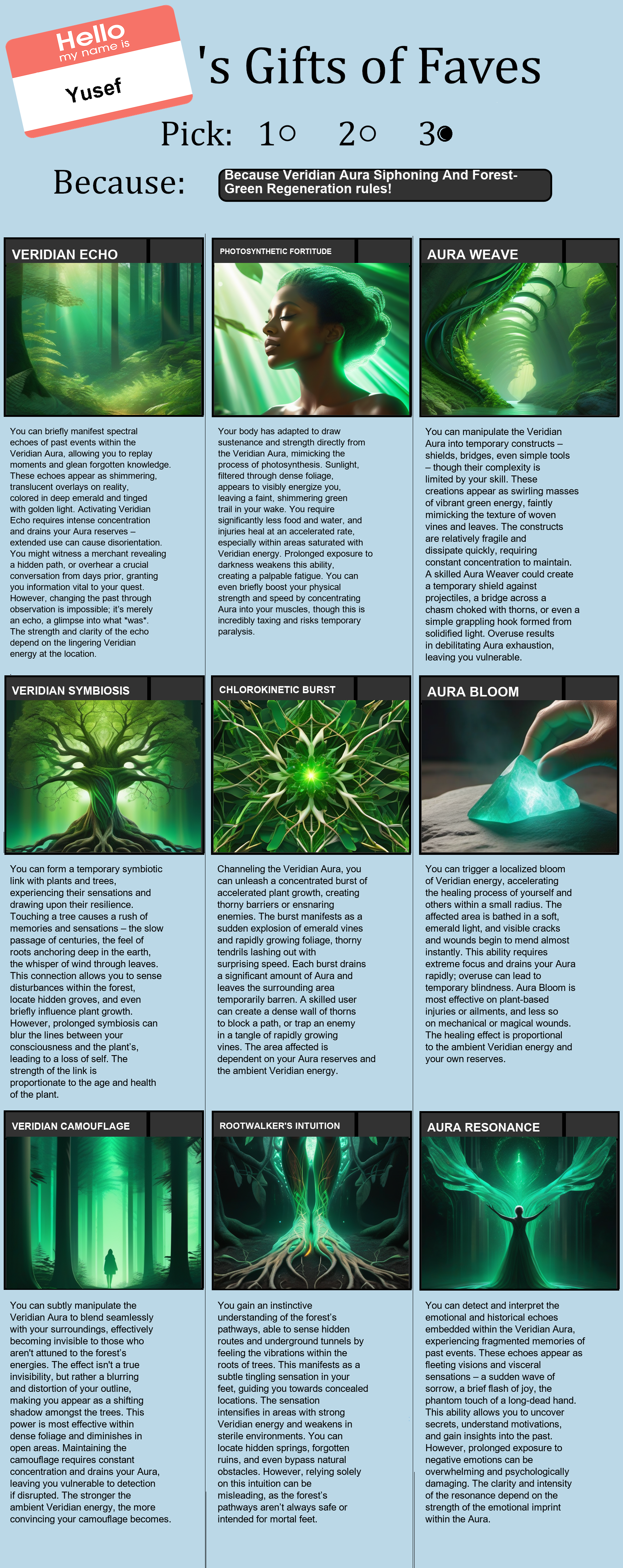 Veridian Aura Siphoning And Forest-Green Regeneration