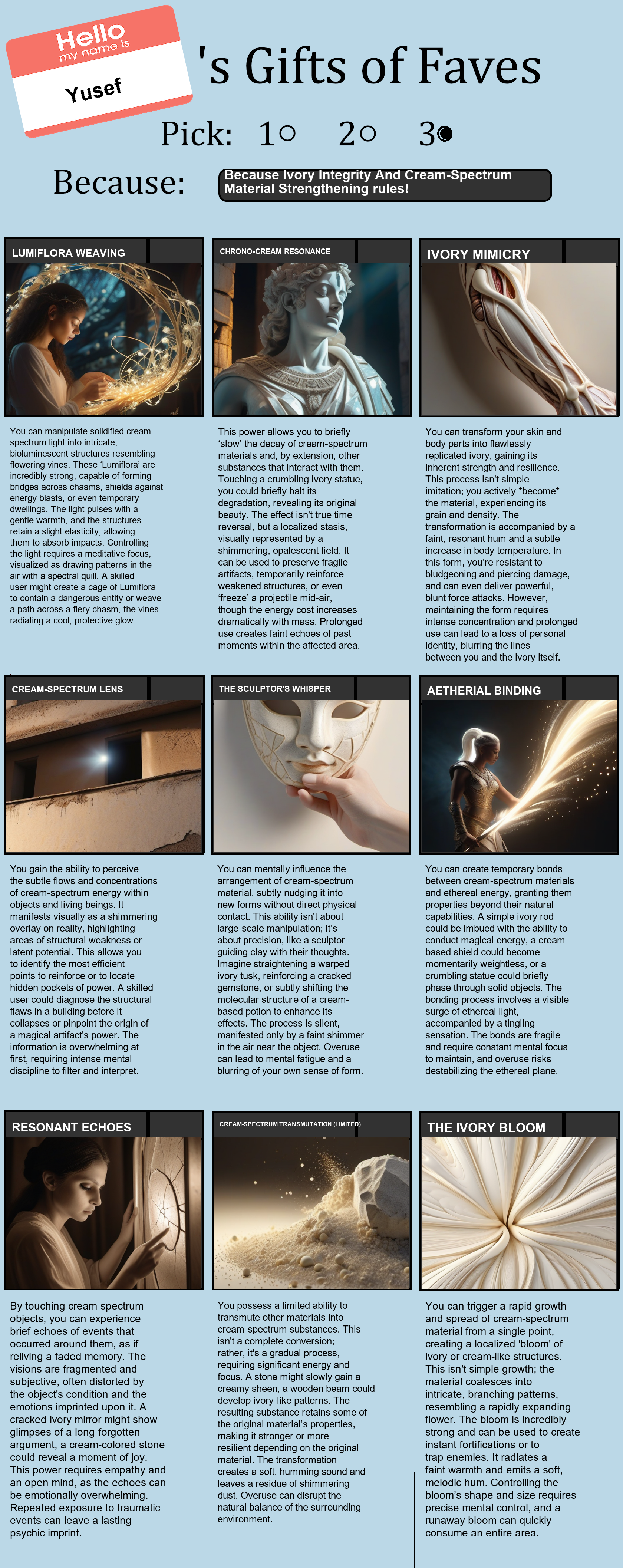 Ivory Integrity And Cream-Spectrum Material Strengthening