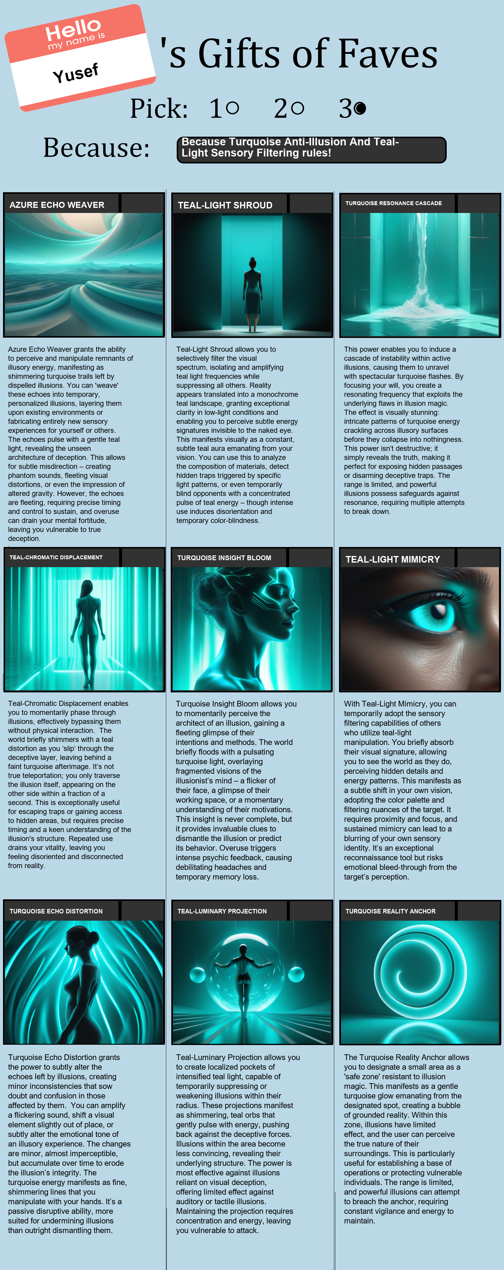 Turquoise Anti-Illusion And Teal-Light Sensory Filtering
