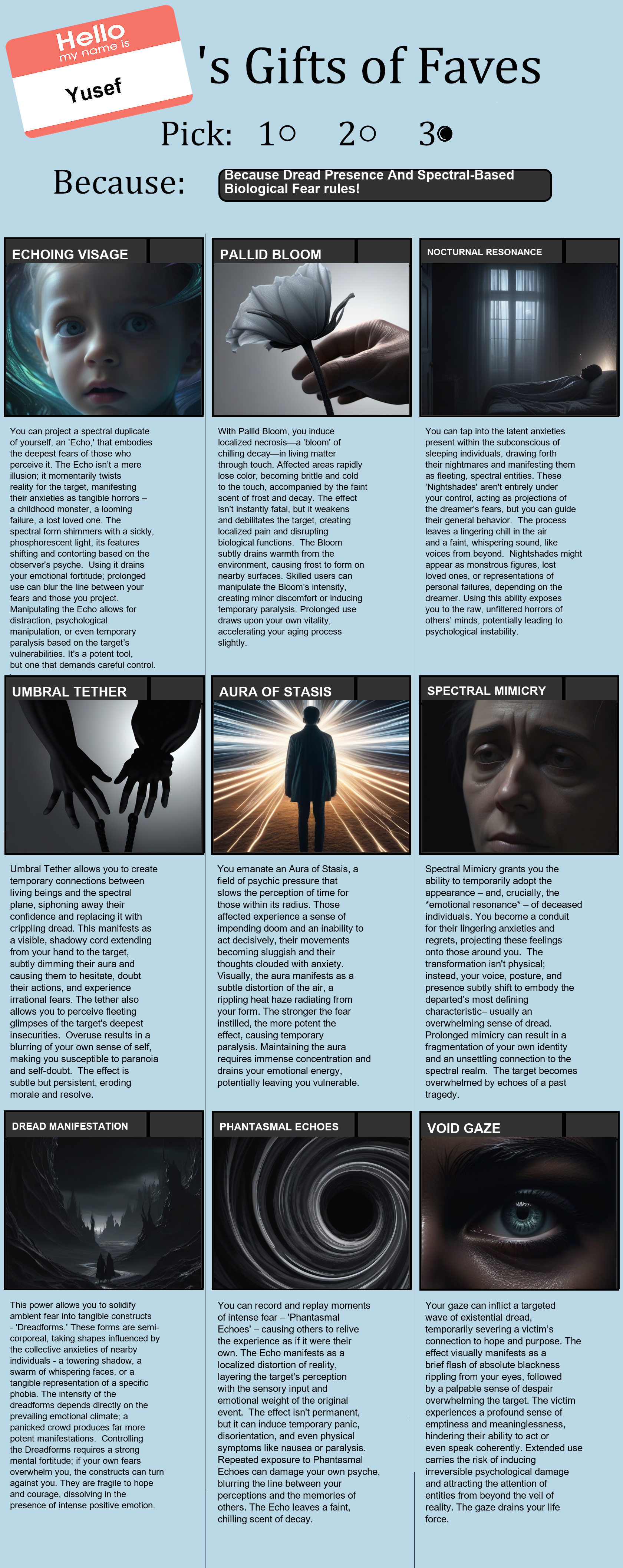 Dread Presence And Spectral-Based Biological Fear