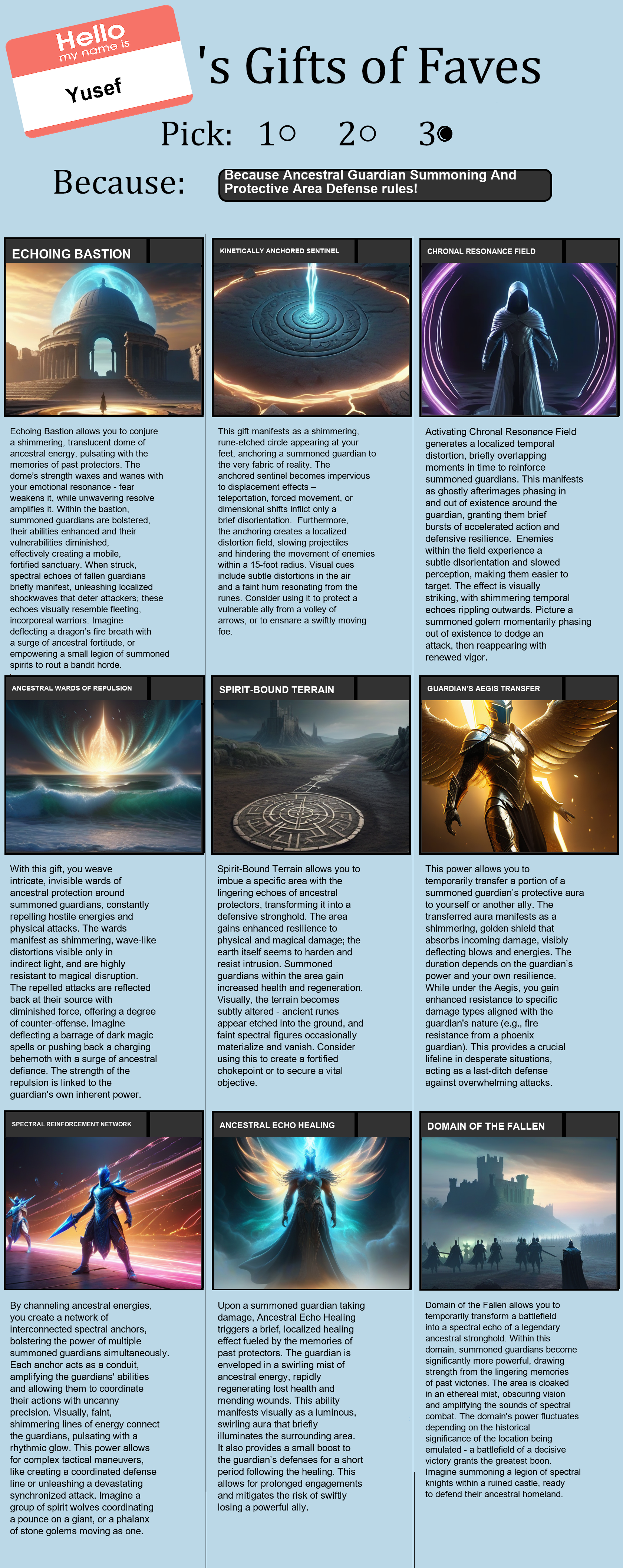 Ancestral Guardian Summoning And Protective Area Defense