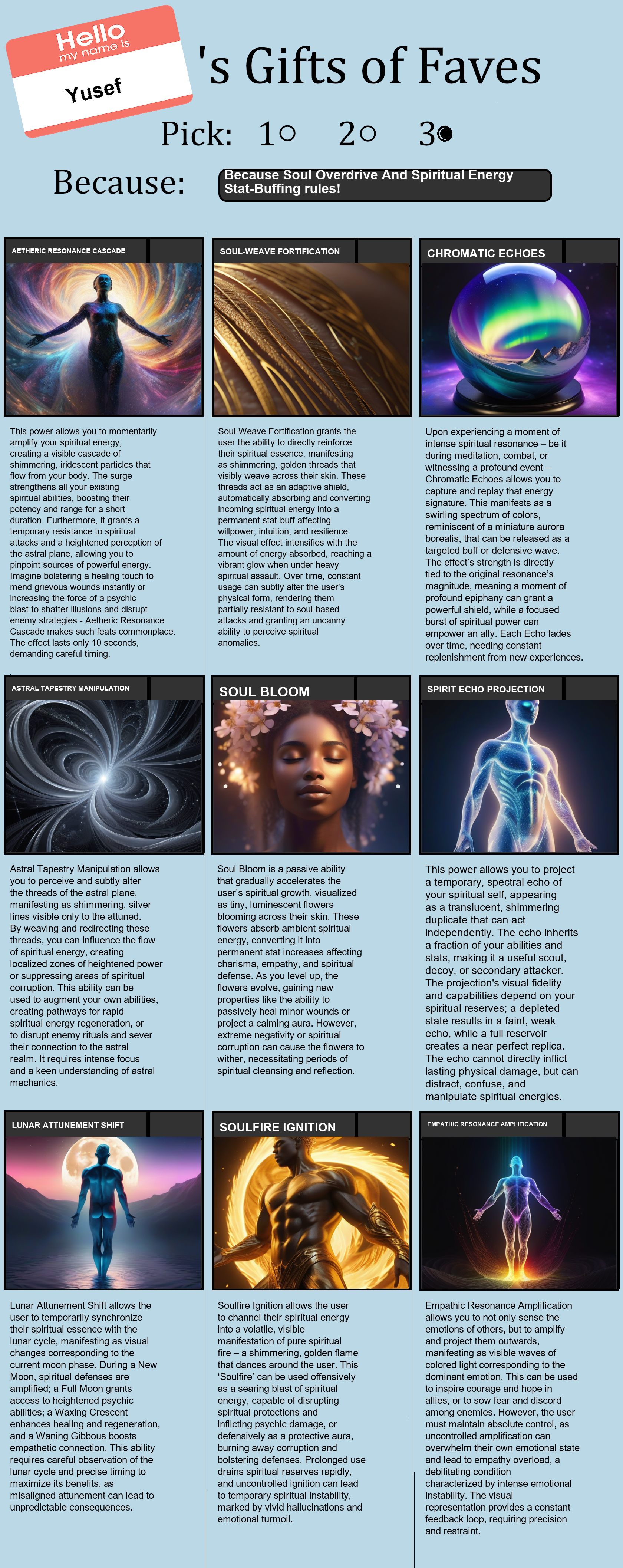 Soul Overdrive And Spiritual Energy Stat-Buffing