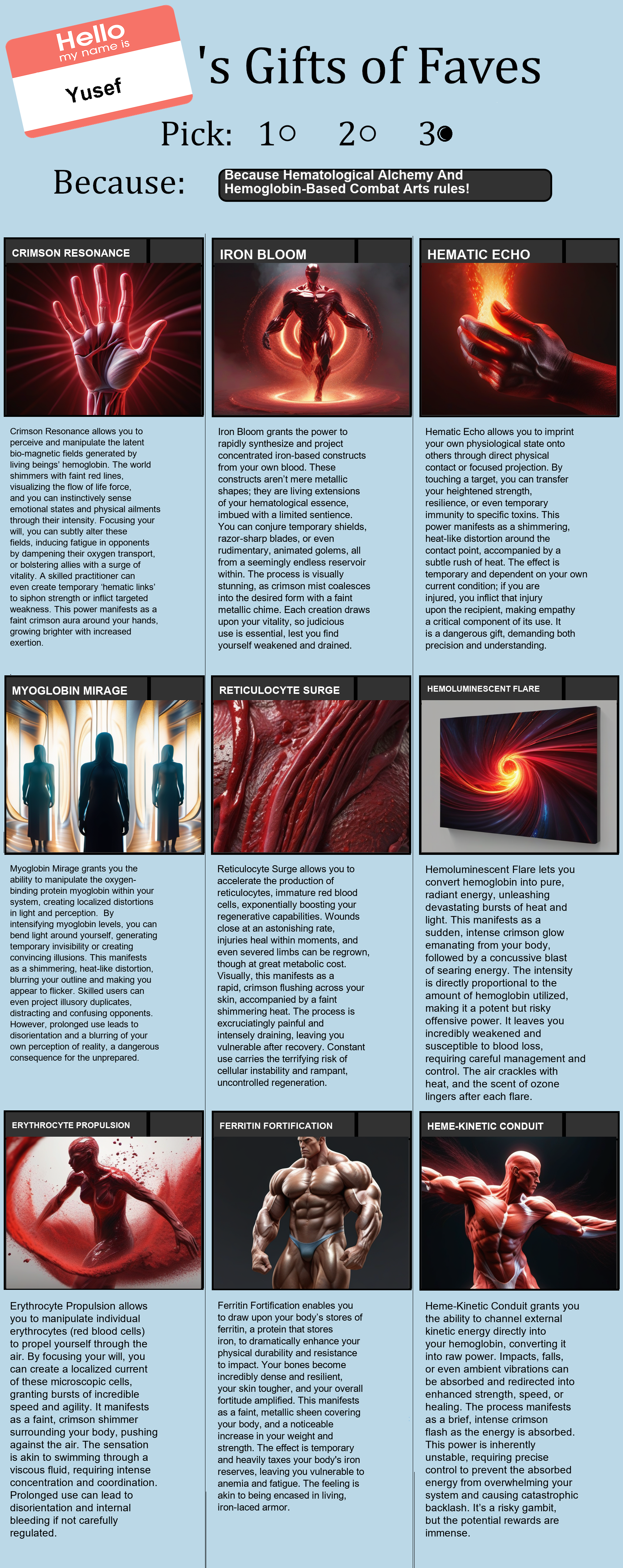 Hematological Alchemy And Hemoglobin-Based Combat Arts