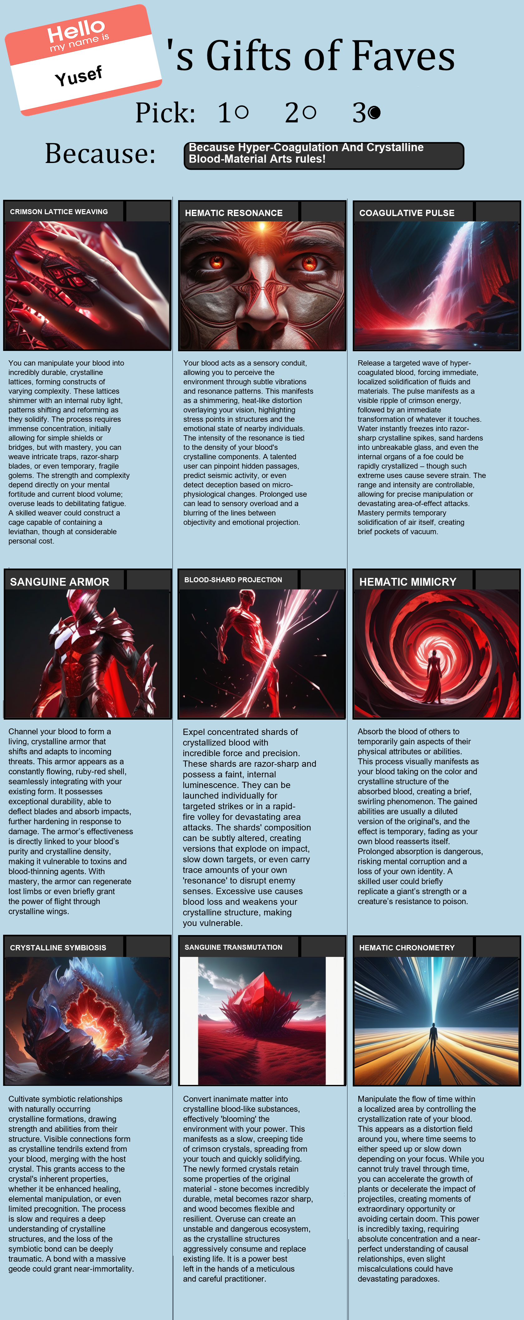 Hyper-Coagulation And Crystalline Blood-Material Arts