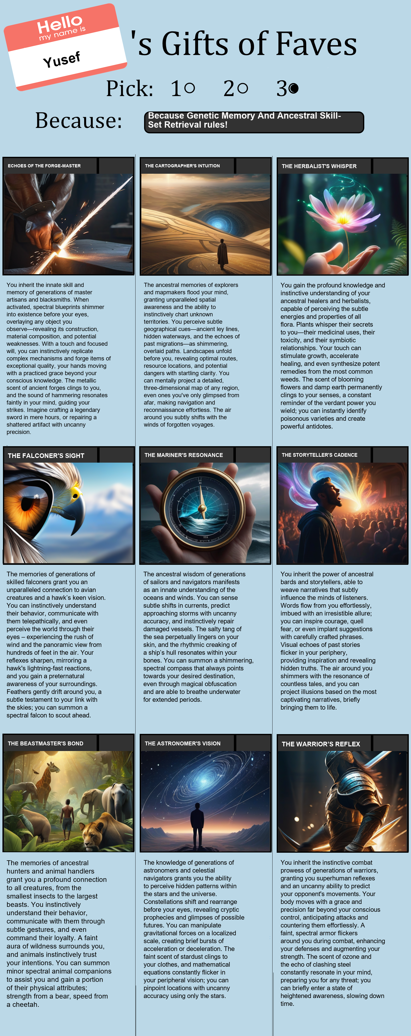 Genetic Memory And Ancestral Skill-Set Retrieval