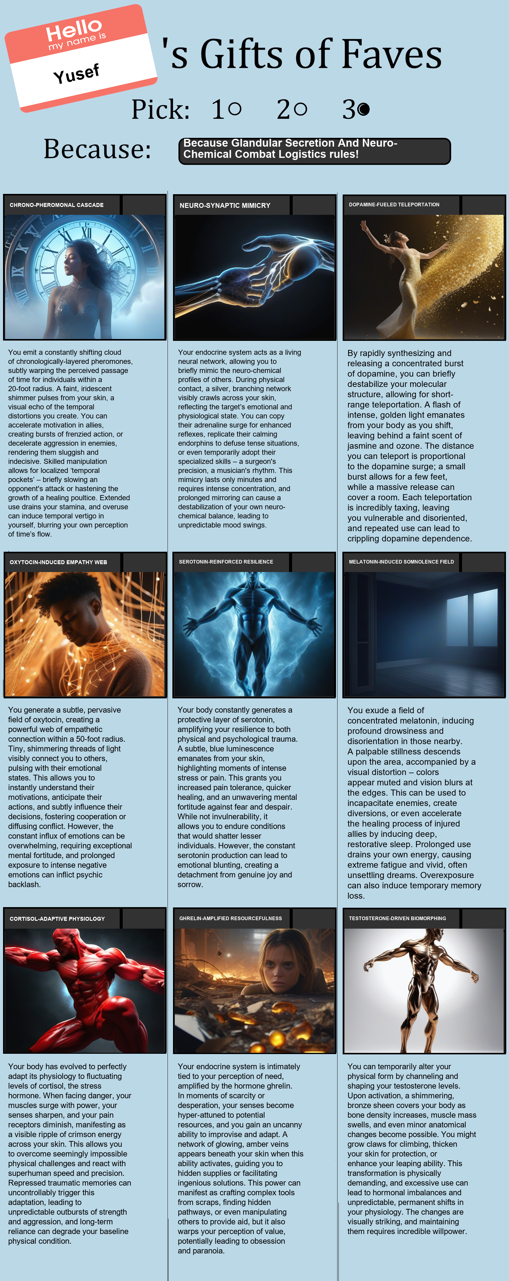 Glandular Secretion And Neuro-Chemical Combat Logistics