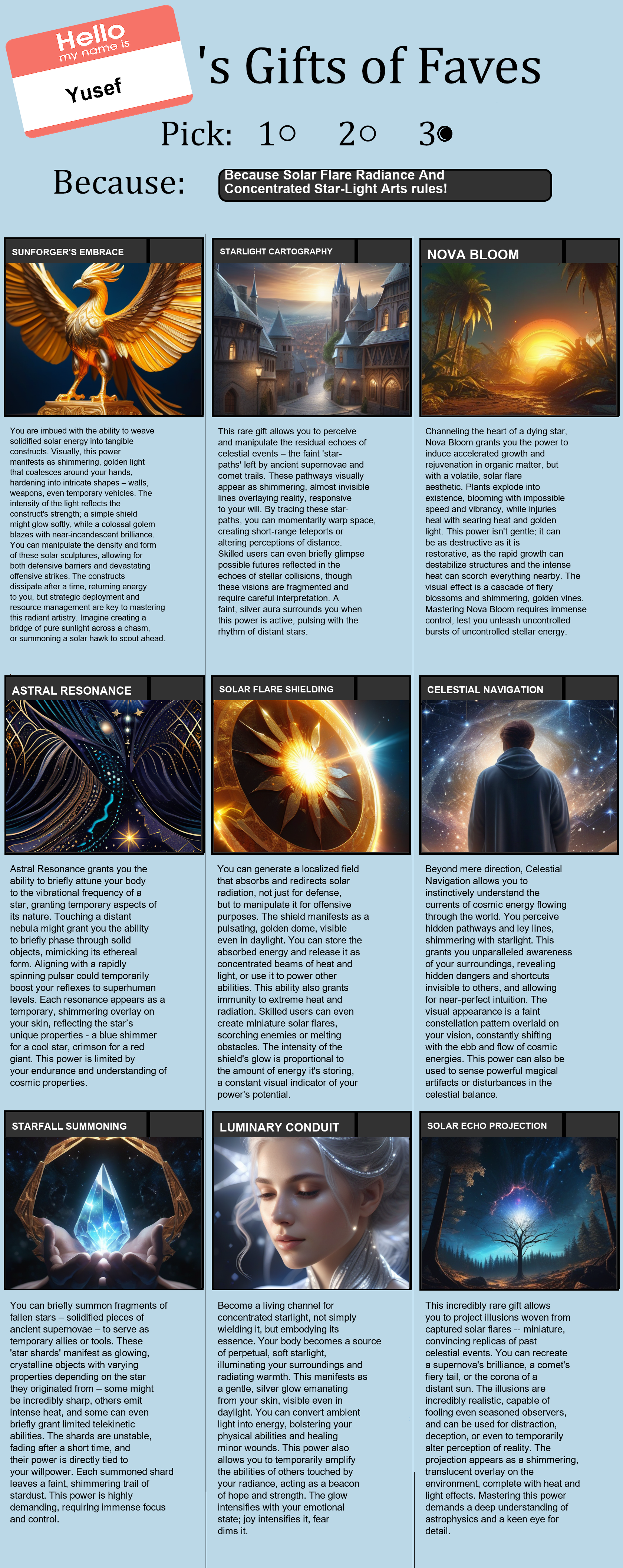 Solar Flare Radiance And Concentrated Star-Light Arts