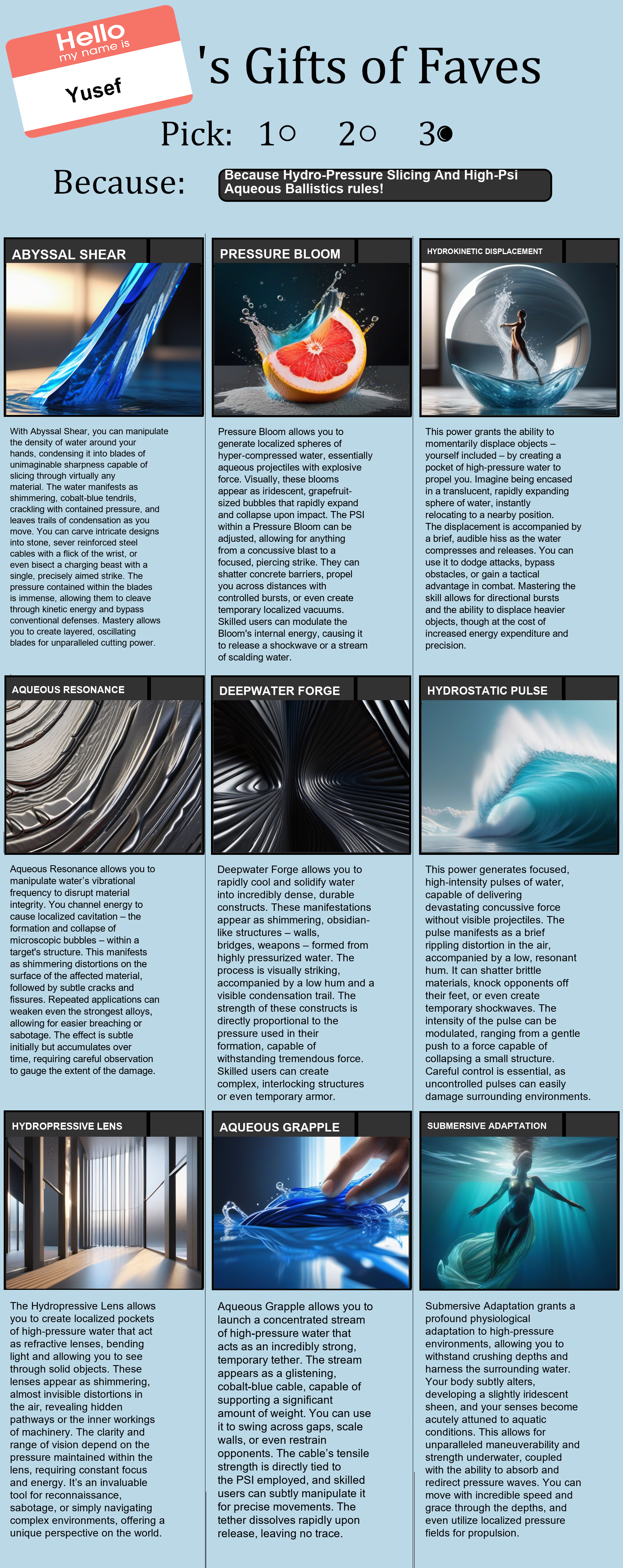 Hydro-Pressure Slicing And High-Psi Aqueous Ballistics