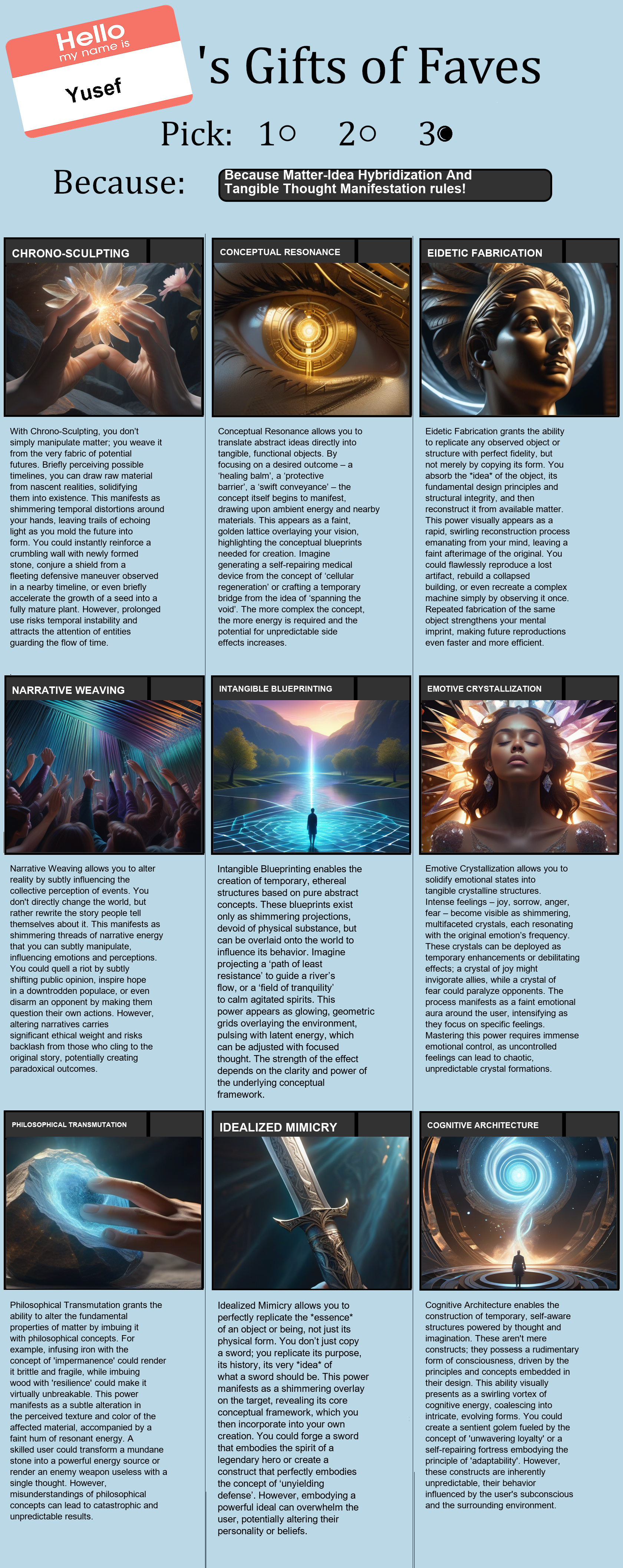 Matter-Idea Hybridization And Tangible Thought Manifestation