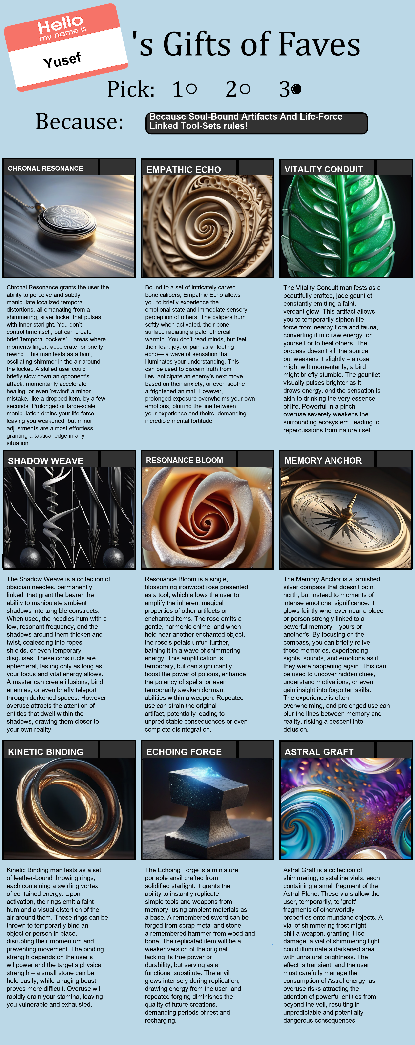 Soul-Bound Artifacts And Life-Force Linked Tool-Sets