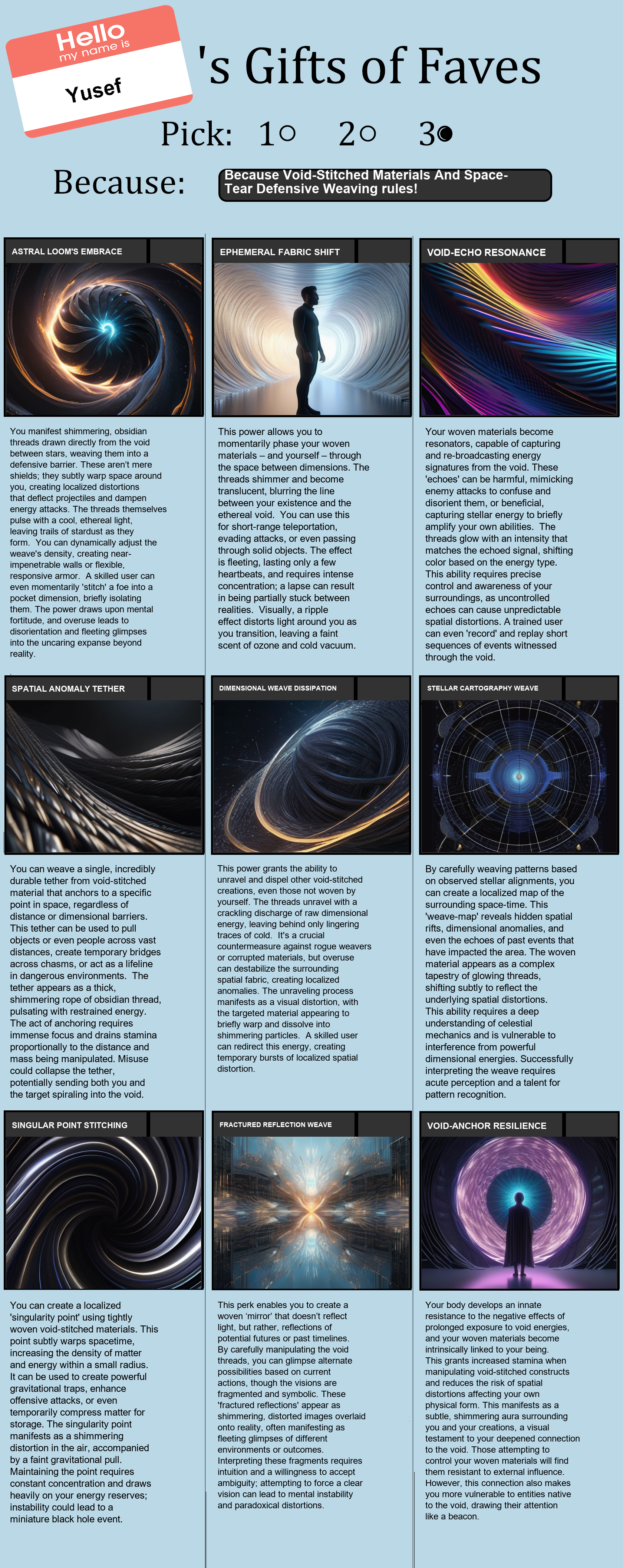 Void-Stitched Materials And Space-Tear Defensive Weaving