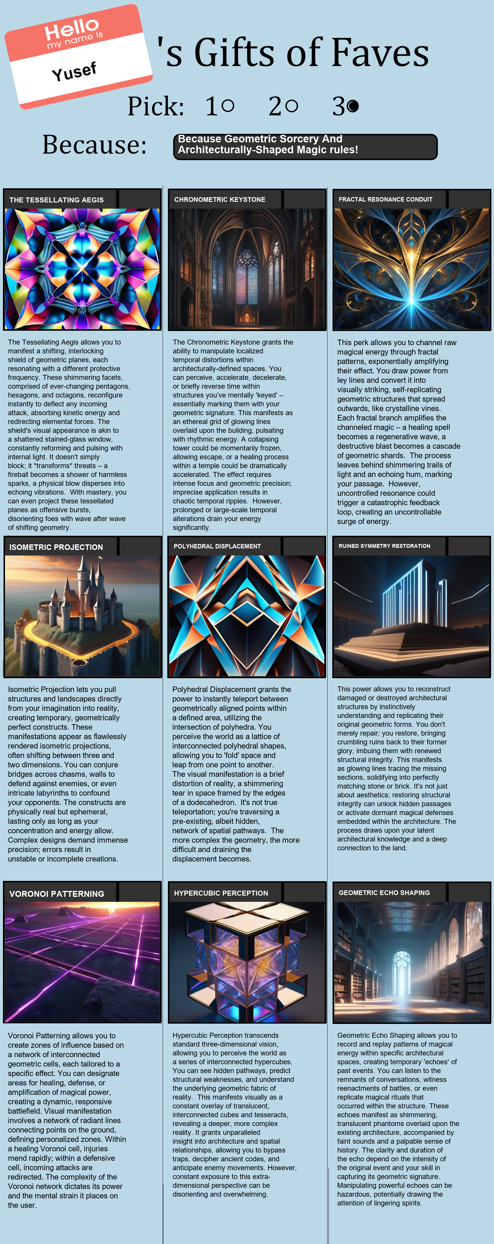 Geometric Sorcery And Architecturally-Shaped Magic