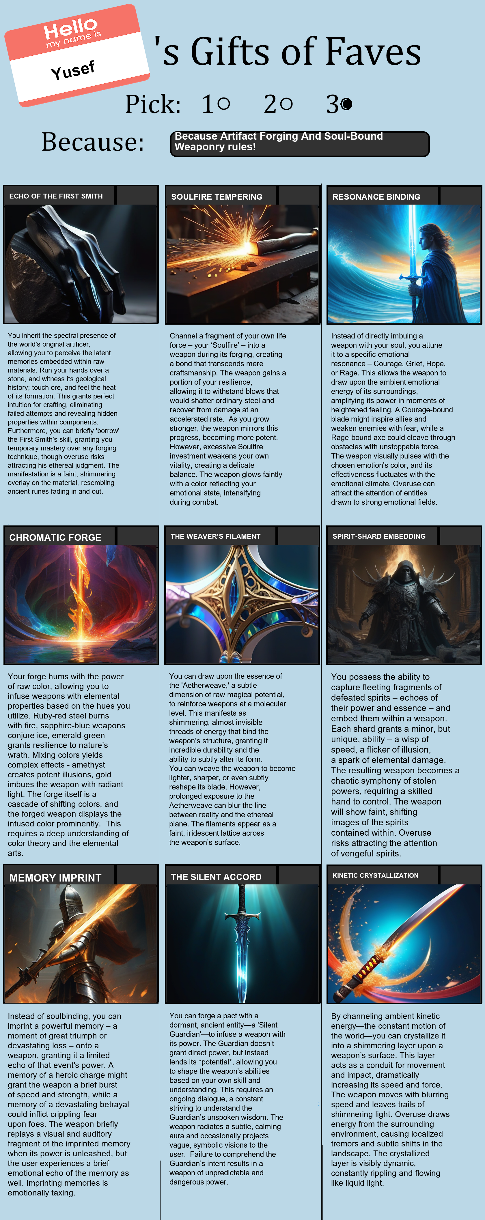 Artifact Forging And Soul-Bound Weaponry