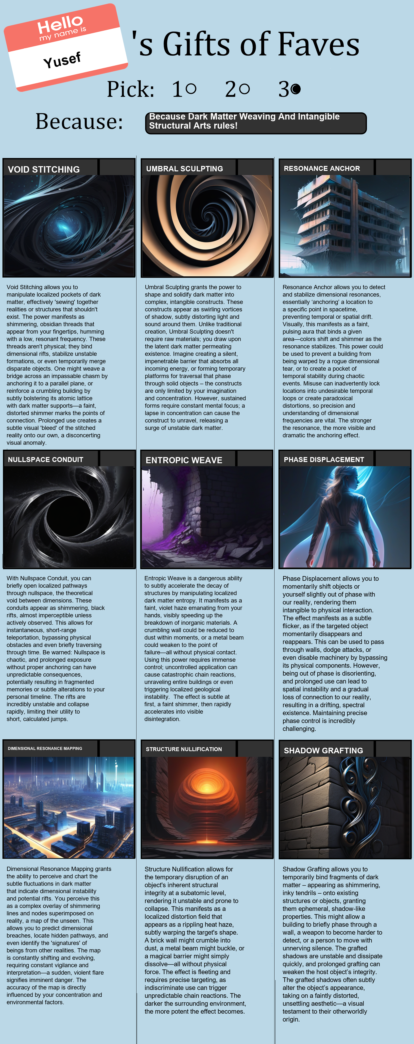 Dark Matter Weaving And Intangible Structural Arts