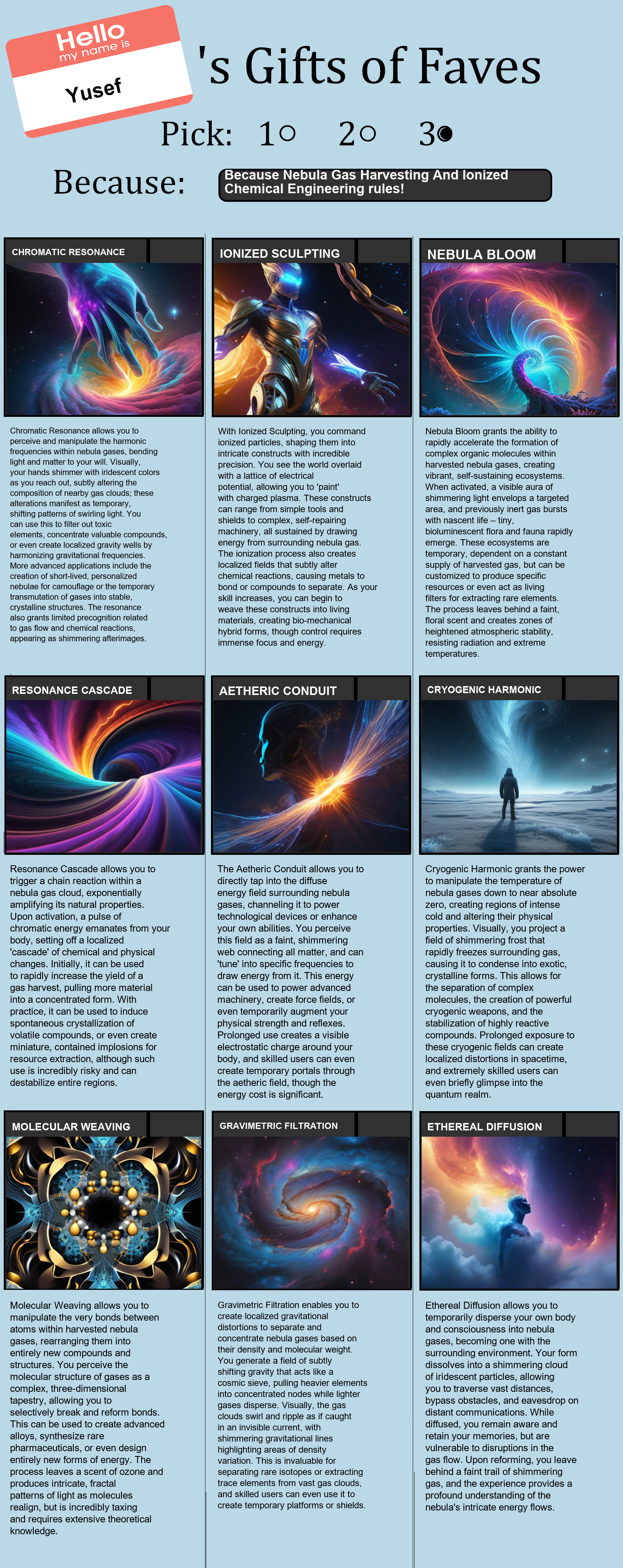 Nebula Gas Harvesting And Ionized Chemical Engineering