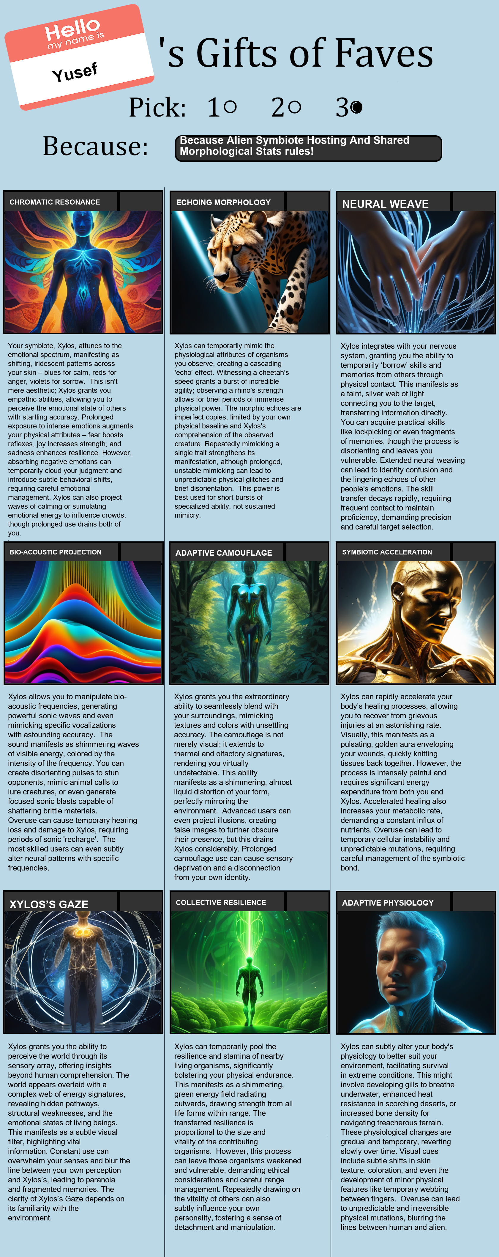 Alien Symbiote Hosting And Shared Morphological Stats