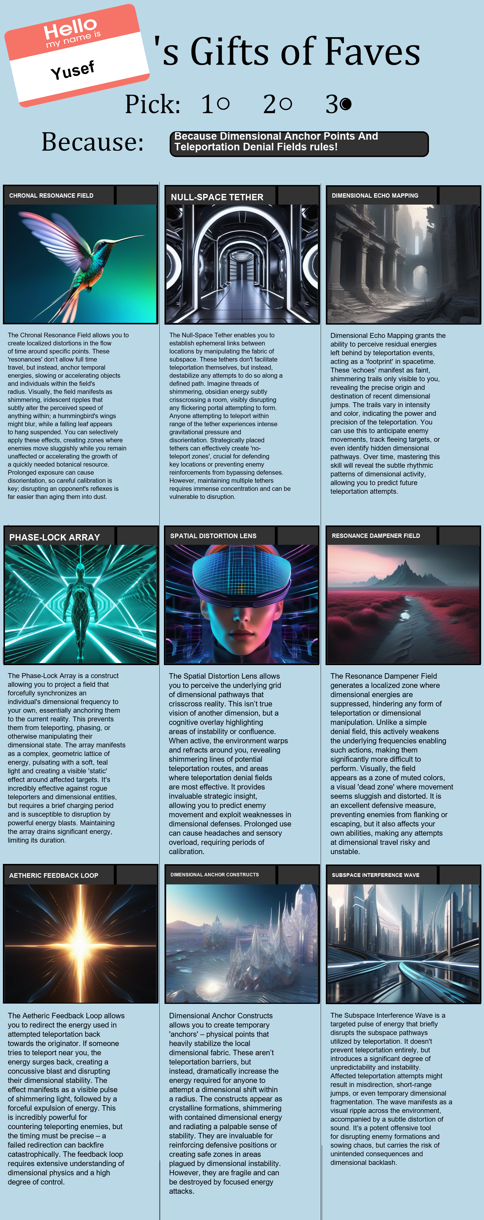 Dimensional Anchor Points And Teleportation Denial Fields
