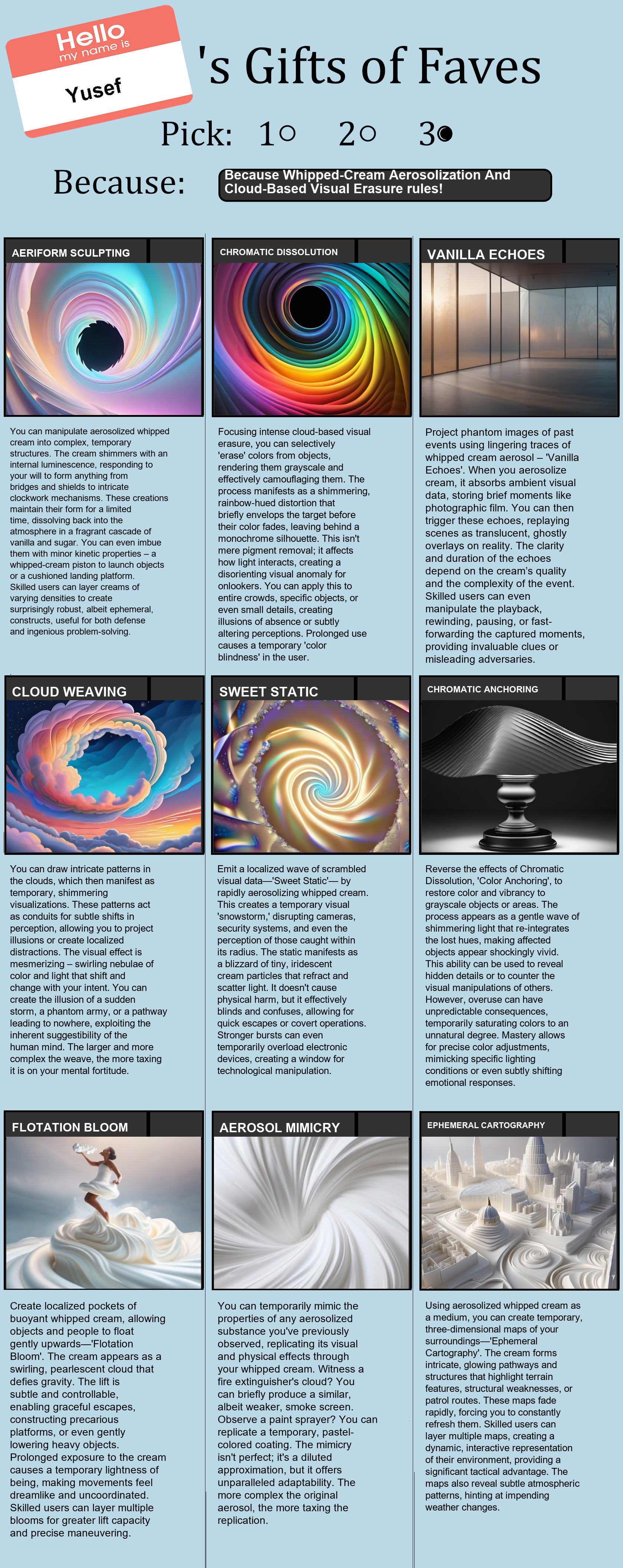 Whipped-Cream Aerosolization And Cloud-Based Visual Erasure