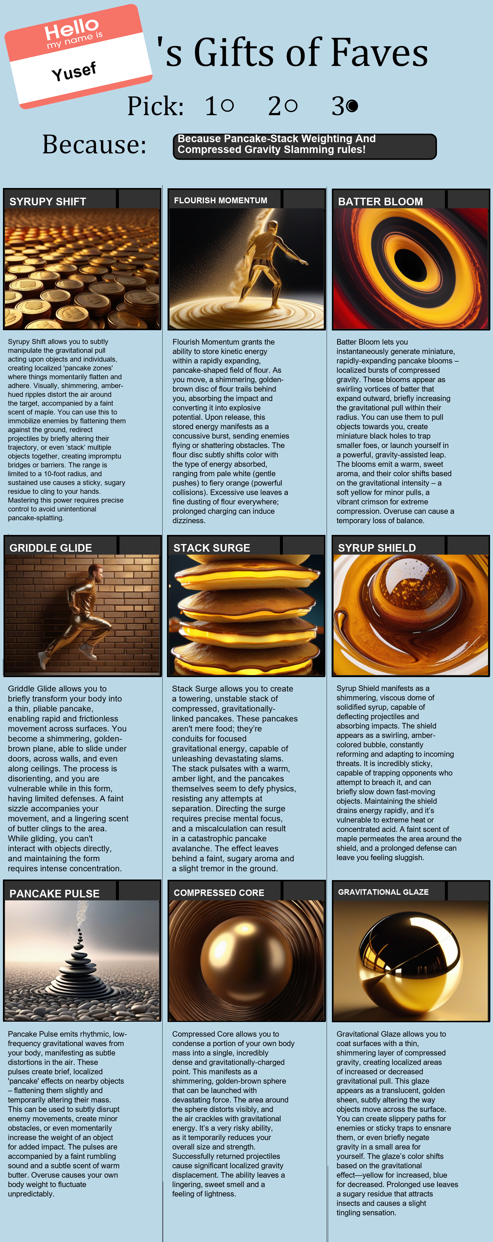 Pancake-Stack Weighting And Compressed Gravity Slamming