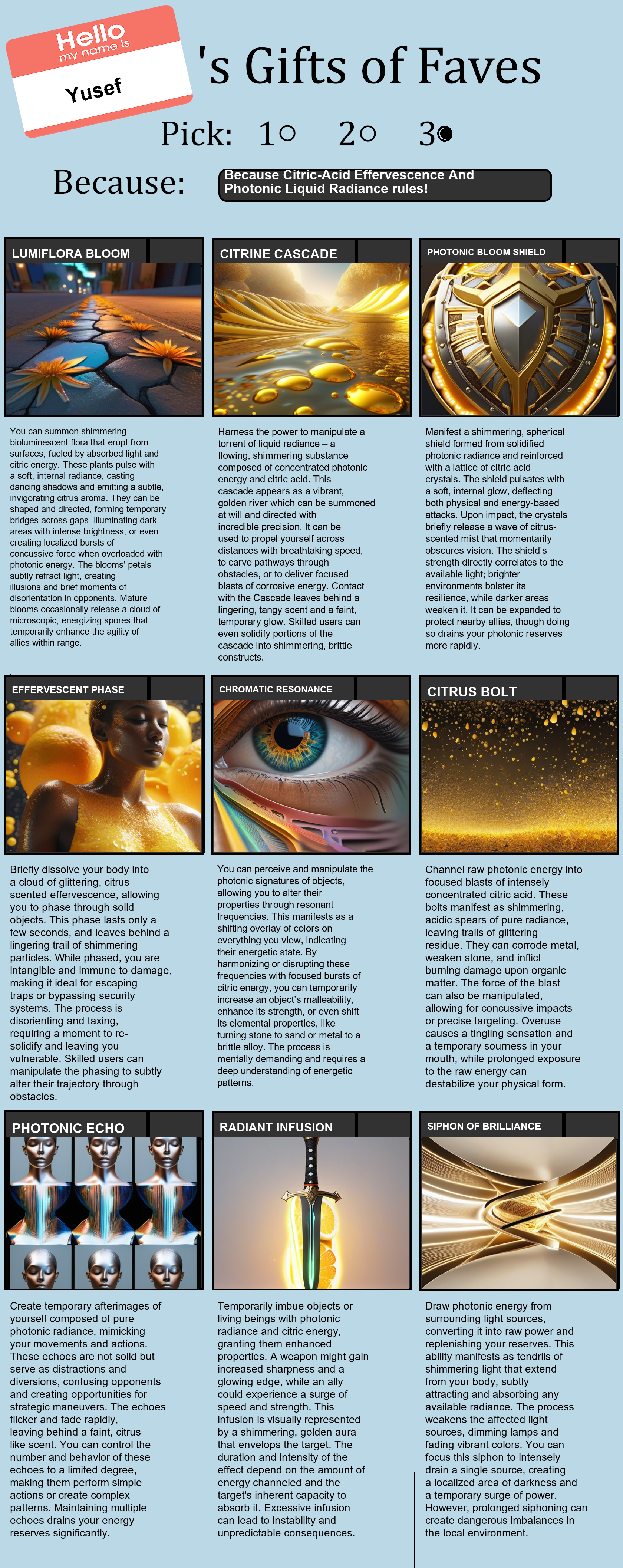 Citric-Acid Effervescence And Photonic Liquid Radiance