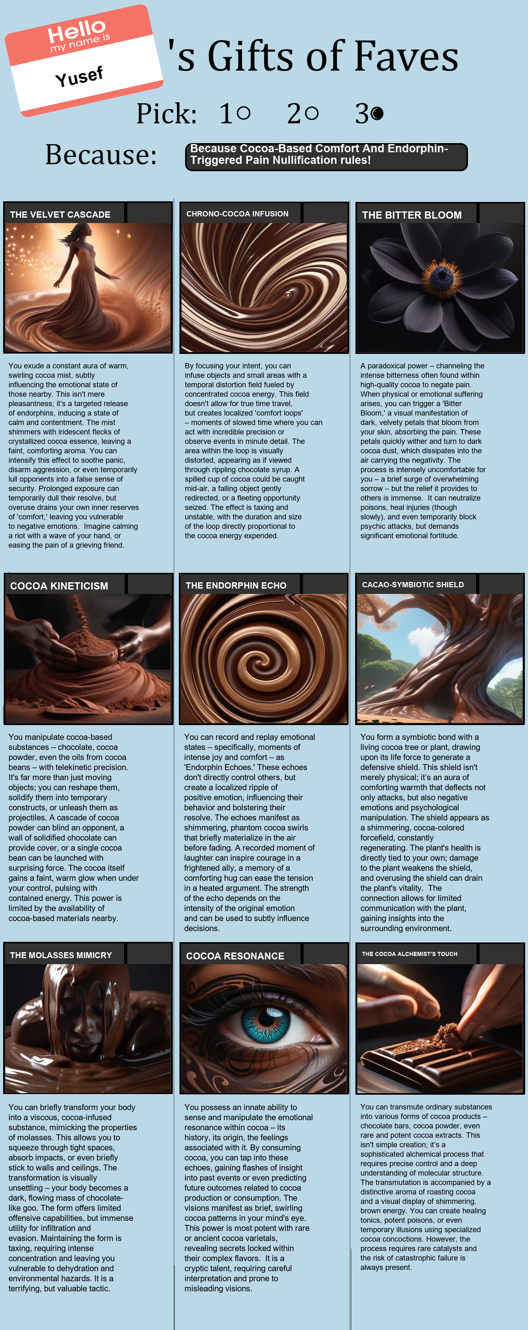 Cocoa-Based Comfort And Endorphin-Triggered Pain Nullification