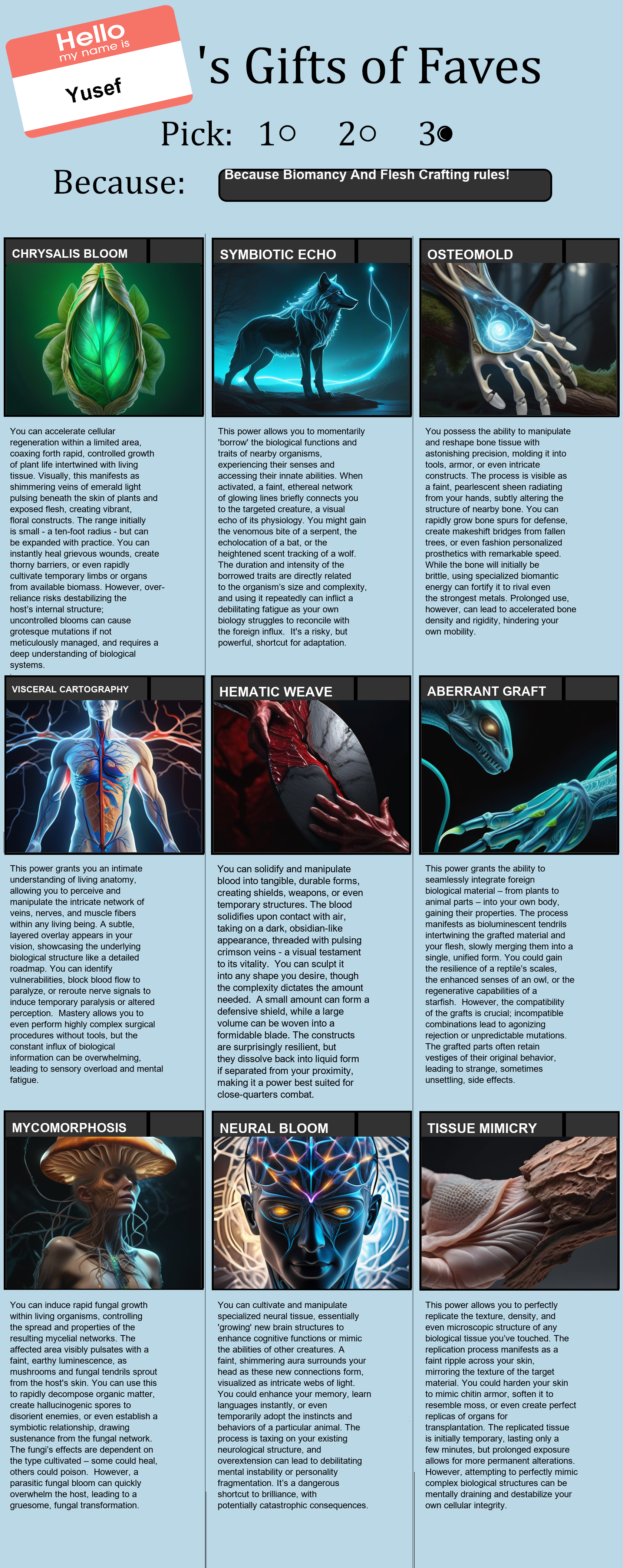 Biomancy And Flesh Crafting