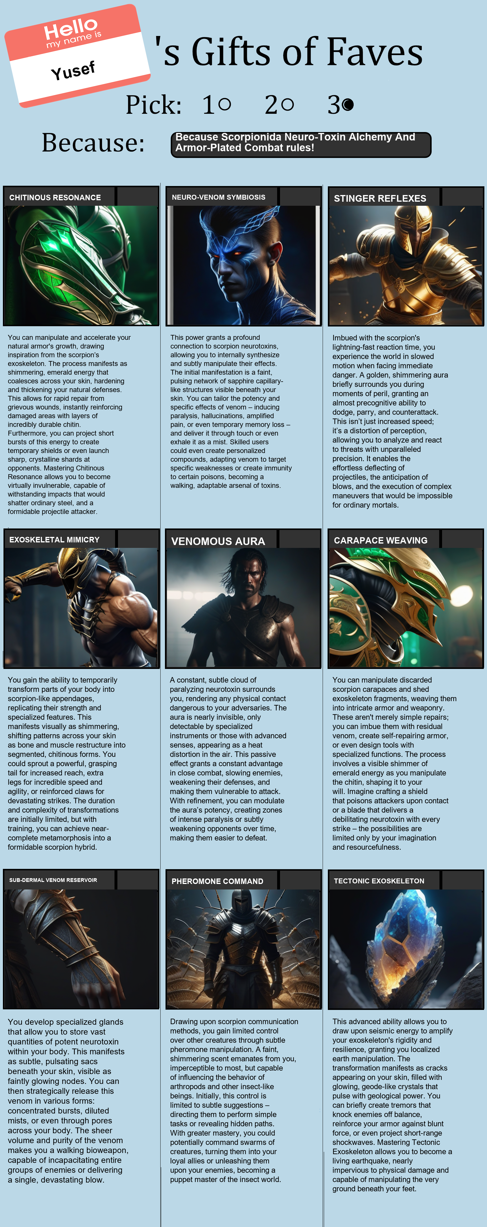 Scorpionida Neuro-Toxin Alchemy And Armor-Plated Combat