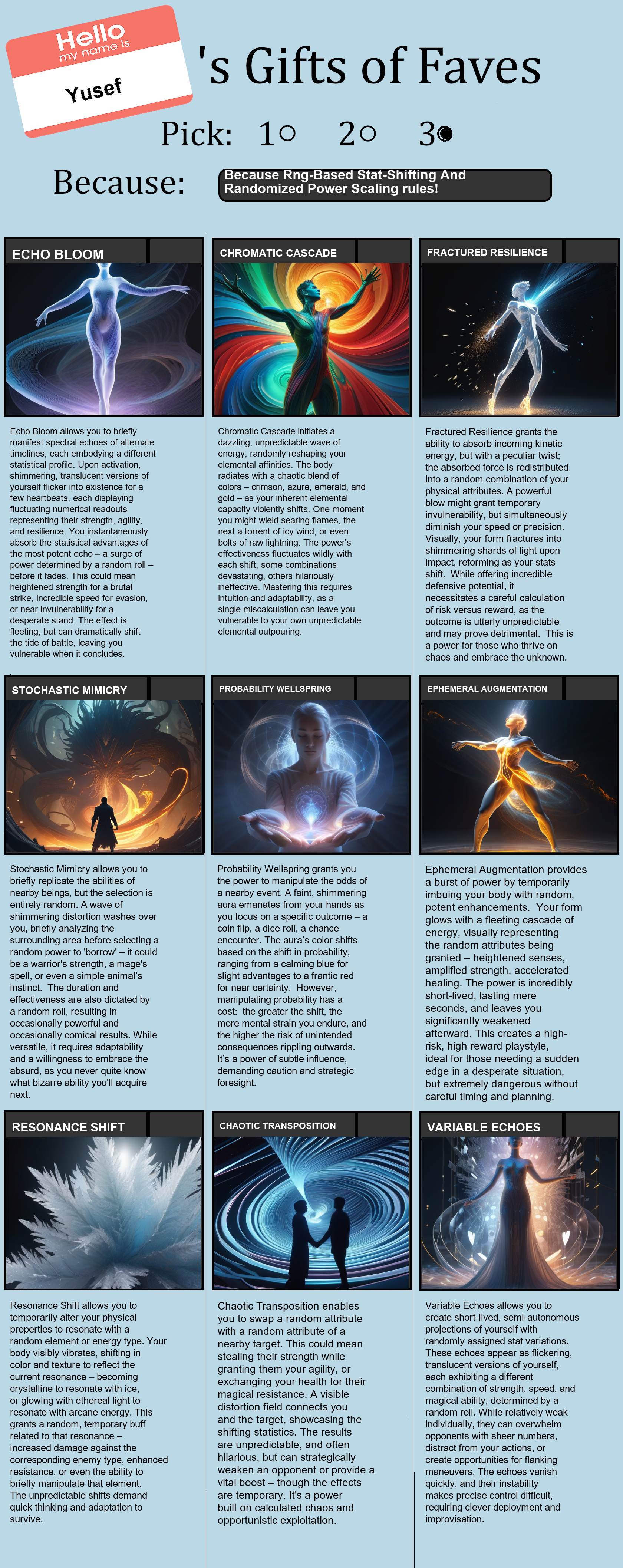 Rng-Based Stat-Shifting And Randomized Power Scaling