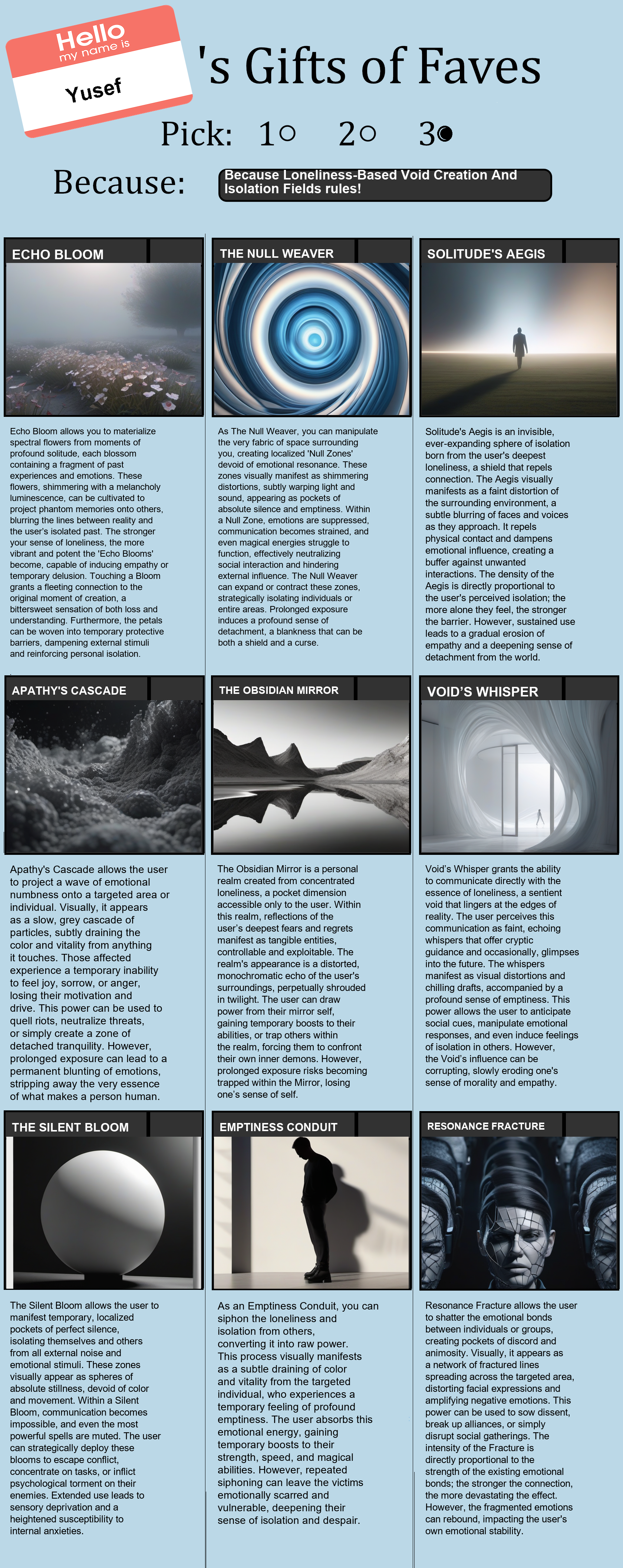 Loneliness-Based Void Creation And Isolation Fields