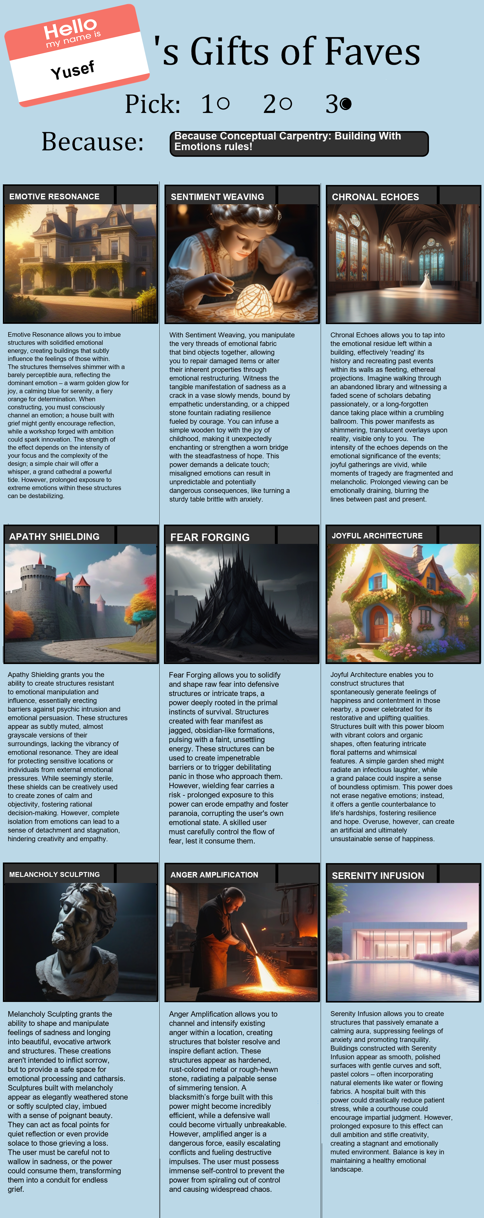 Conceptual Carpentry: Building With Emotions