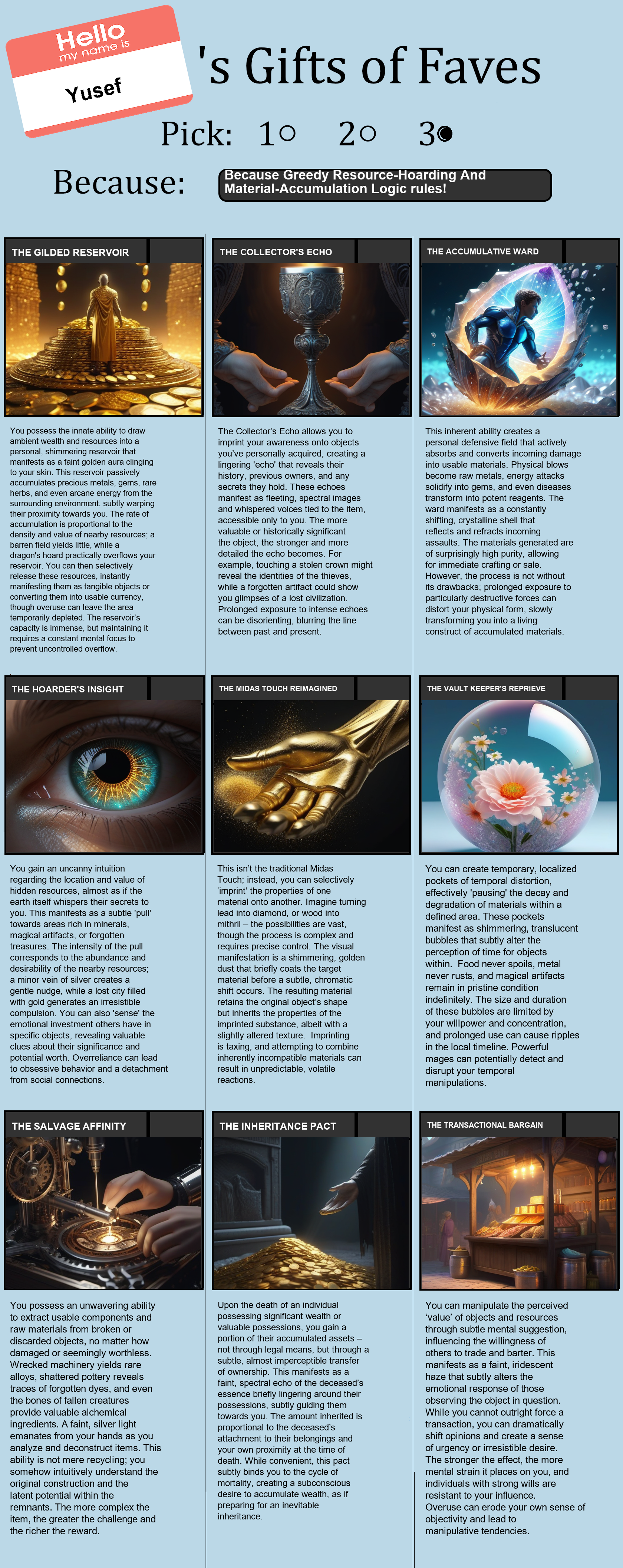 Greedy Resource-Hoarding And Material-Accumulation Logic