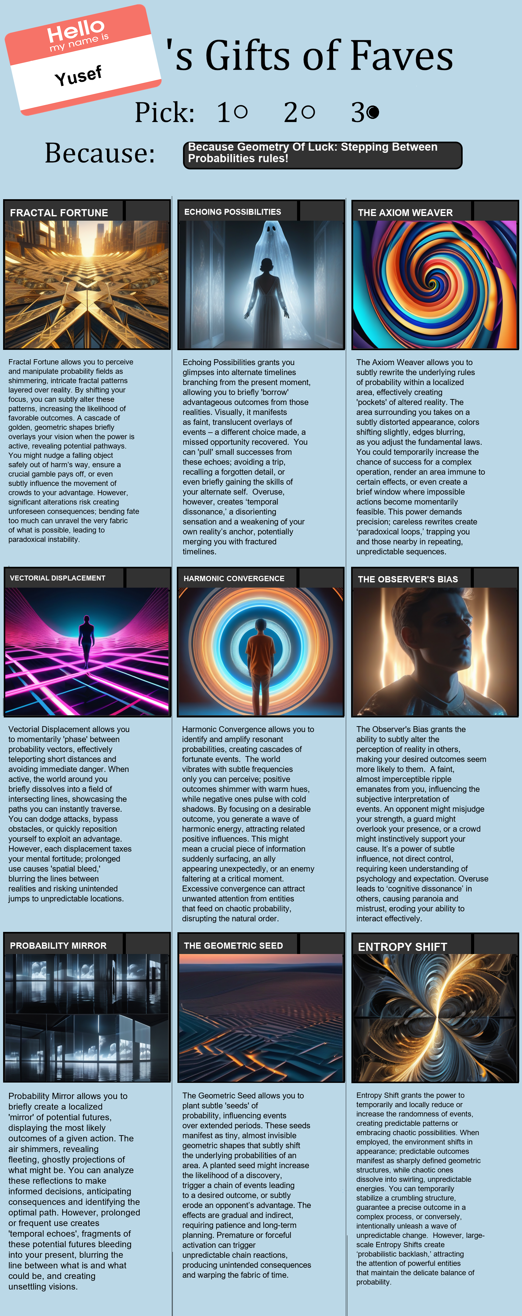 Geometry Of Luck: Stepping Between Probabilities