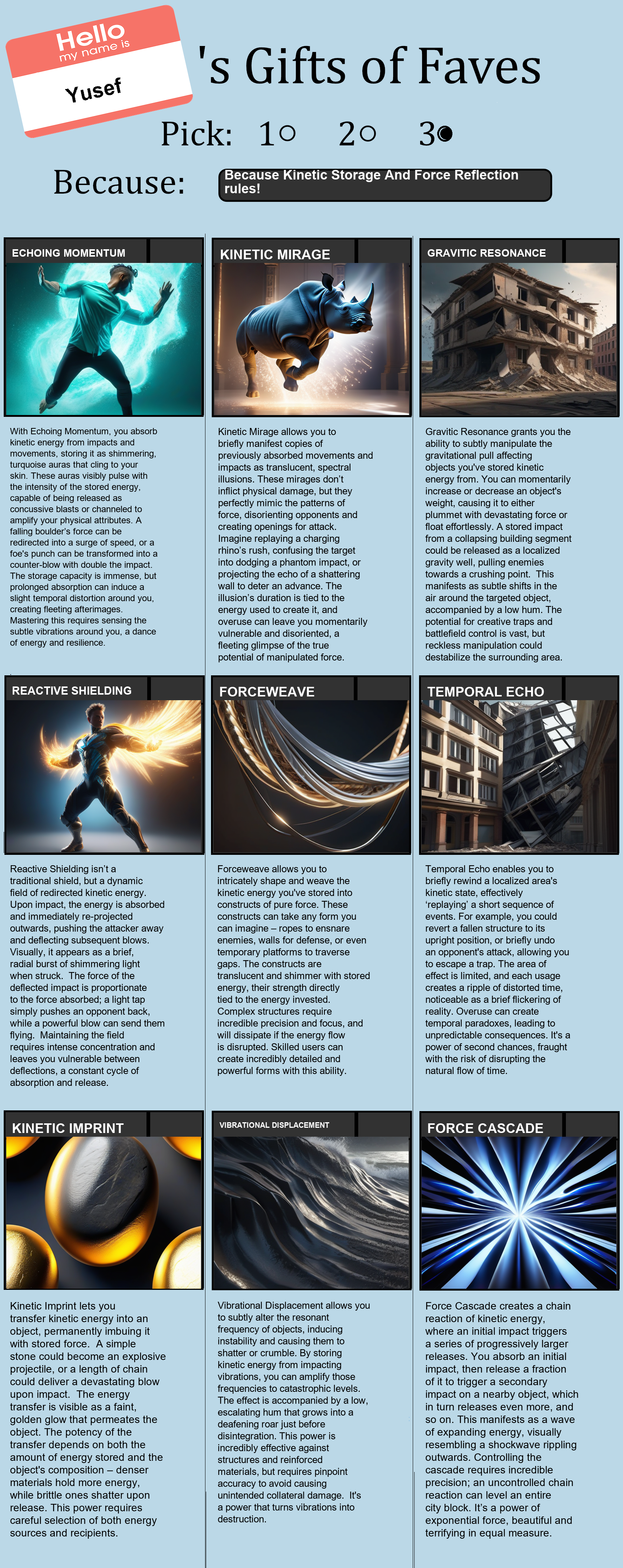 Kinetic Storage And Force Reflection